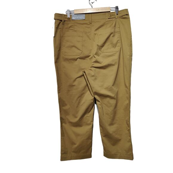 NWT Talbots Women's Sz 16 Khaki High Waist Patch Pocket Crop Pants Straight Leg - Picture 6 of 6